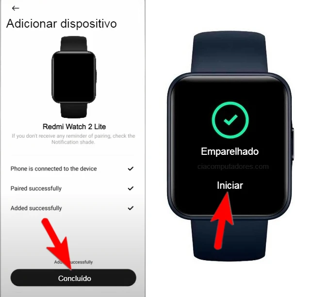 Conectar o Redmi Watch 2 Lite com o celular