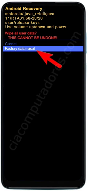 Como formatar o Motorola Moto G22 pelo modo de recuperação?