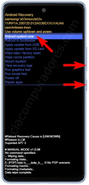 Como formatar o Samsung Galaxy A53 5G pelo modo de recuperação?