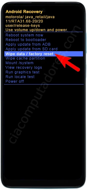 Como formatar o Motorola Moto G22 pelo modo de recuperação?