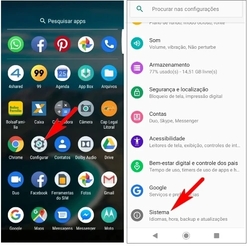 Como formatar o Motorola Moto G22 pelas configurações?