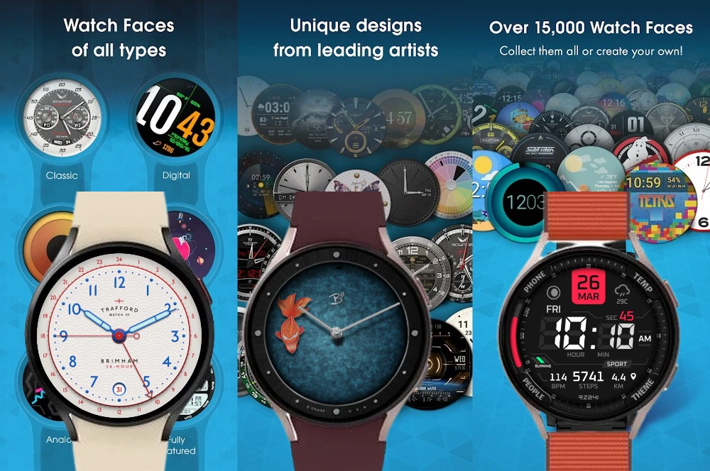 Aplicativo Facer Watch Faces para Galaxy Watch 4.