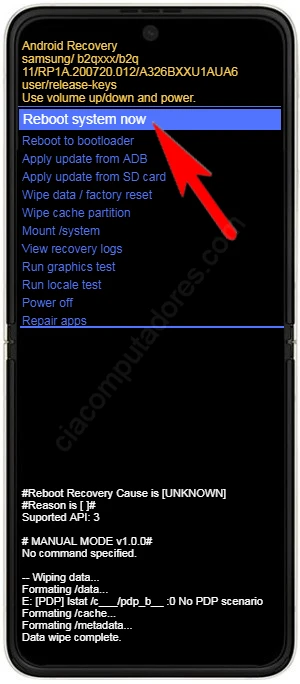 Como formatar o Samsung Galaxy Z Flip 3 5G pelo modo de recuperação?