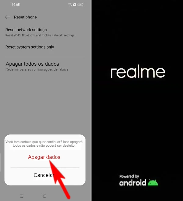 Como formatar o Realme 9 5G pelas configurações?