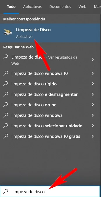Como excluir arquivos temporários executando uma limpeza de disco?