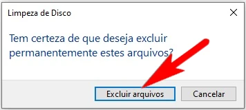 Como excluir arquivos temporários executando uma limpeza de disco?