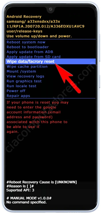 Como formatar Samsung Galaxy A33 5G pelos botões