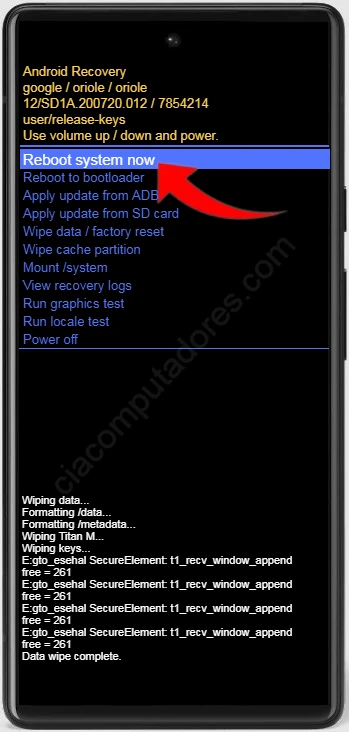 Como formatar Google Pixel 6 pelos botões?
