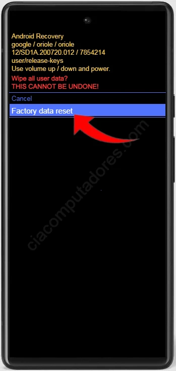 Como formatar Google Pixel 6 pelos botões?