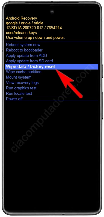 Como formatar o Google Pixel 7 (modo recuperação)?