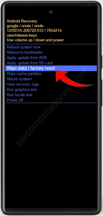 Como formatar Google Pixel 6 pelos botões?