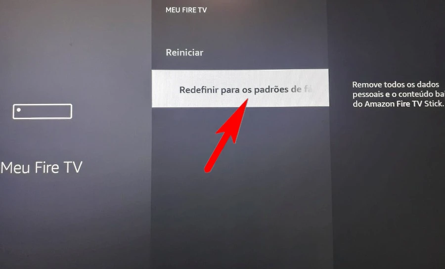 Como resetar Fire TV Stick para o padrão de fábrica?