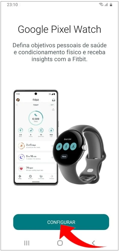 Como conectar o Google Pixel Watch com o app Fitbit?