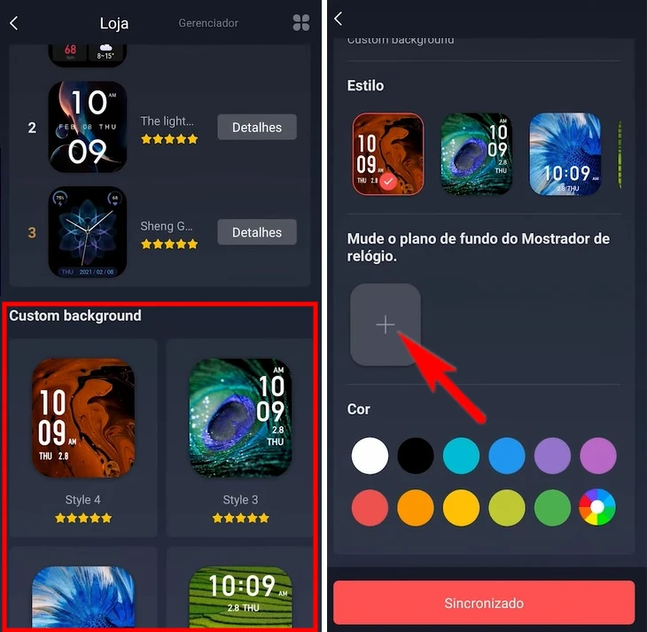 Como usar uma foto como mostrador de tela do Amazfit GTS 4 Mini?