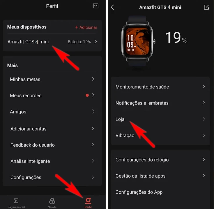 Como usar uma foto como mostrador de tela do Amazfit GTS 4 Mini?