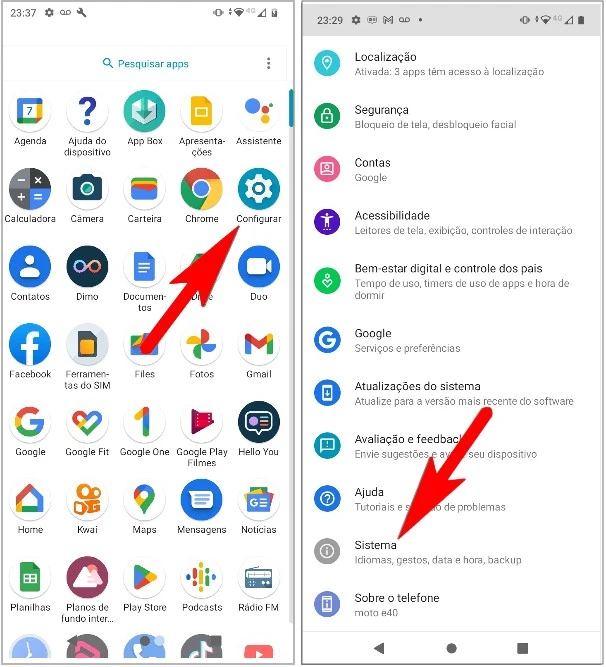 Como formatar o Motorola Moto G53 pelas configurações?