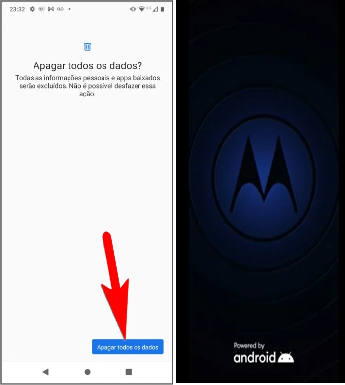 Como formatar o Motorola Moto G53 pelas configurações?