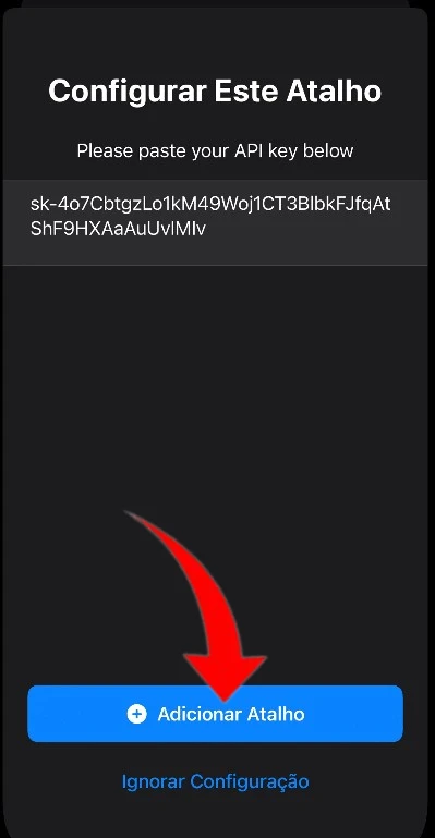 Configurando o atalho do ChatGPT no iPhone