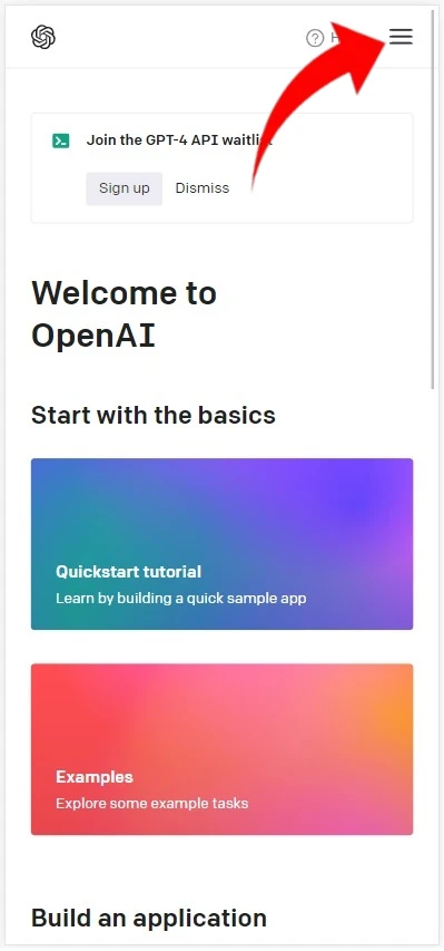 Criando uma chave API no site OpenAI