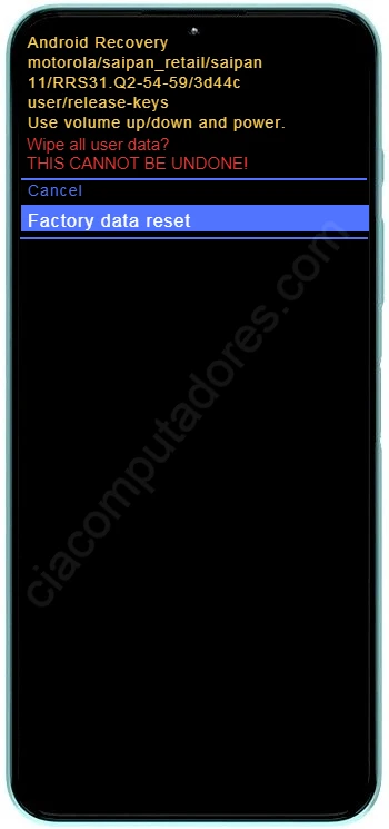 Como formatar o Motorola Moto E13 pelo modo de recuperação?