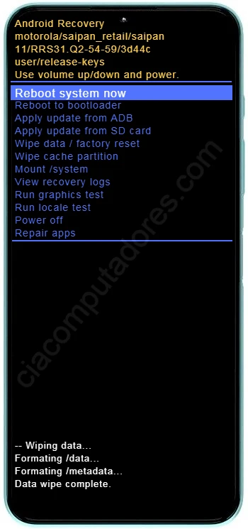 Como formatar o Motorola Moto E13 pelo modo de recuperação?