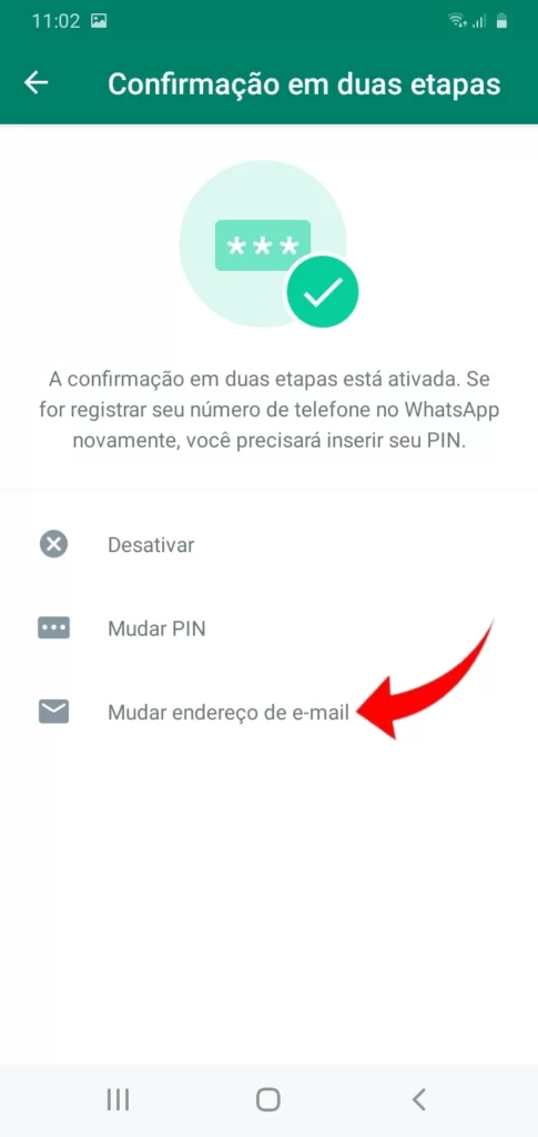 Como adicionar ou alterar o endereço de e-mail?