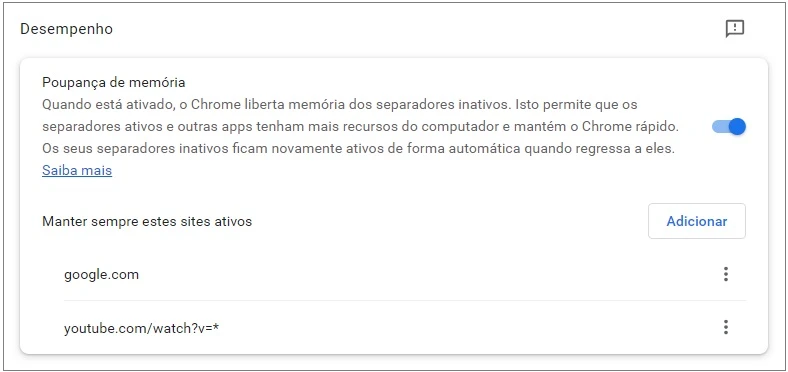 Como manter sites específicos sempre ativos?