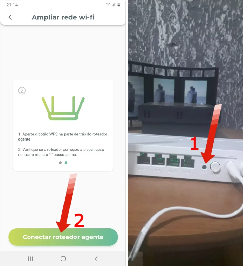 Ativando o modo Mesh do Roteador Positivo.