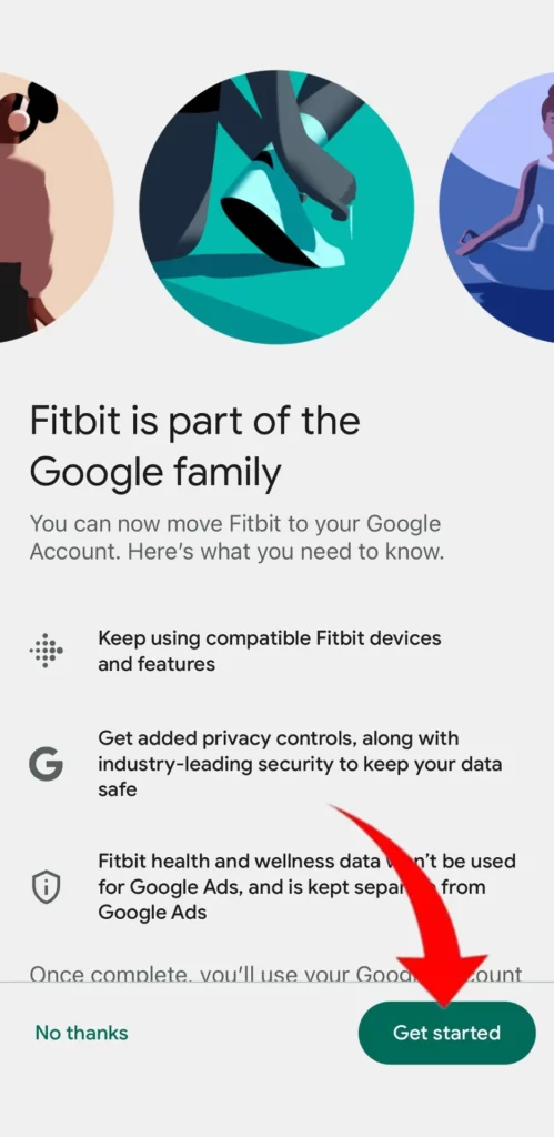 Passos para transferir sua conta Fitbit para uma conta Google existente