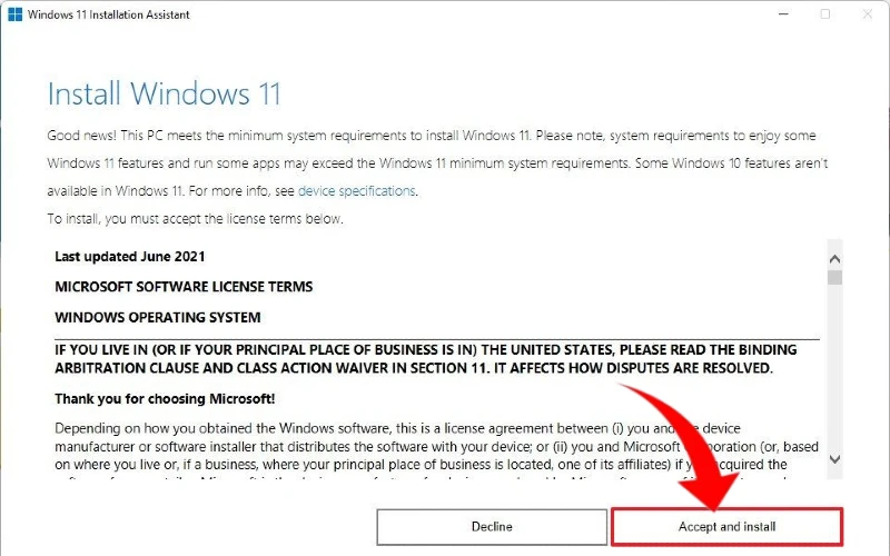 Instalação da Atualização do Windows 11 com Copilot usando o Assistente de Instalação