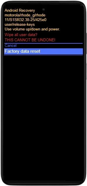 Como formatar o Motorola Moto G13 através do modo de recuperação?