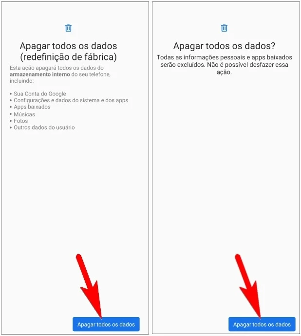 Como formatar o Motorola Moto G13 através das Configurações?