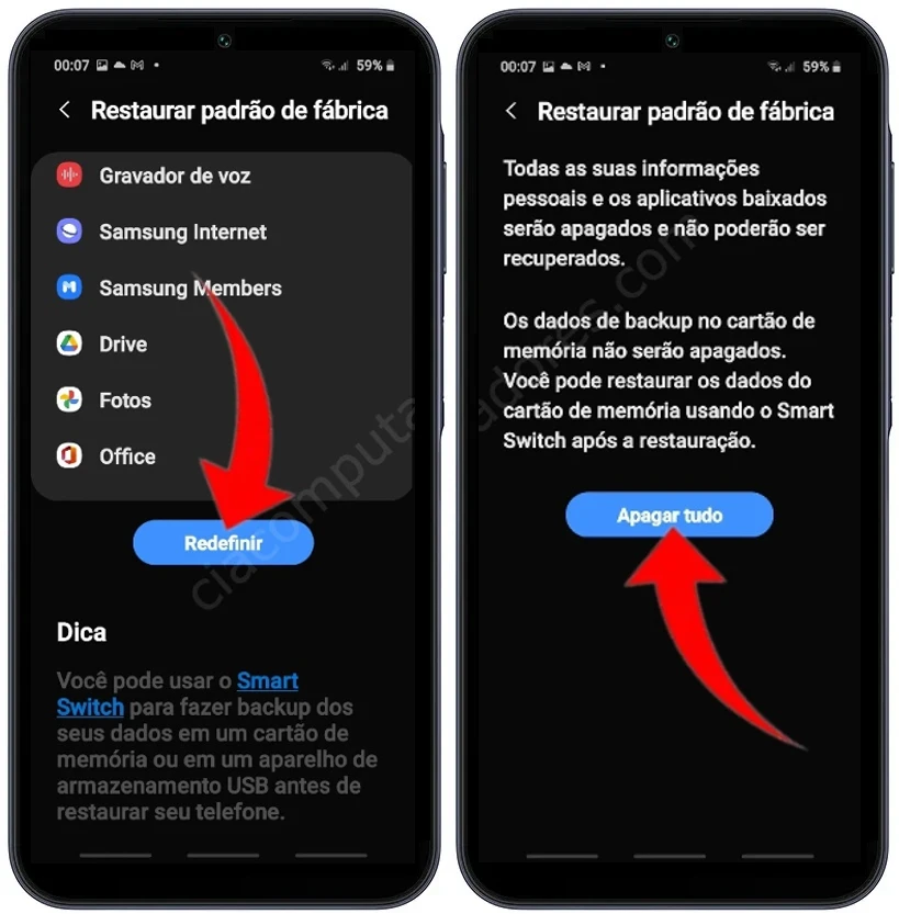 Como formatar o Samsung Galaxy A35 pelas configurações?