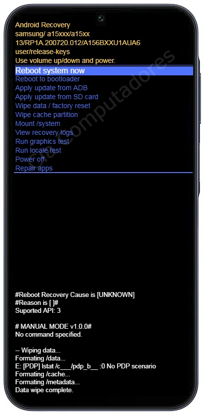 Como formatar Samsung Galaxy A35 pelo modo de recuperação?