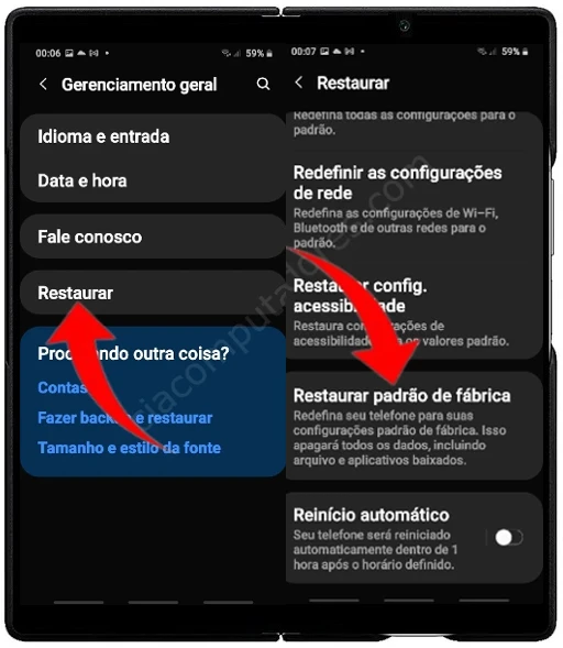 Como formatar o Samsung Galaxy Z Fold 6 pelas configurações?