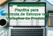 Como criar planilha de controle de estoque com variações de produtos
