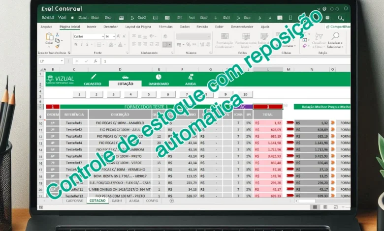 Como criar planilha de controle de estoque com reposição automática