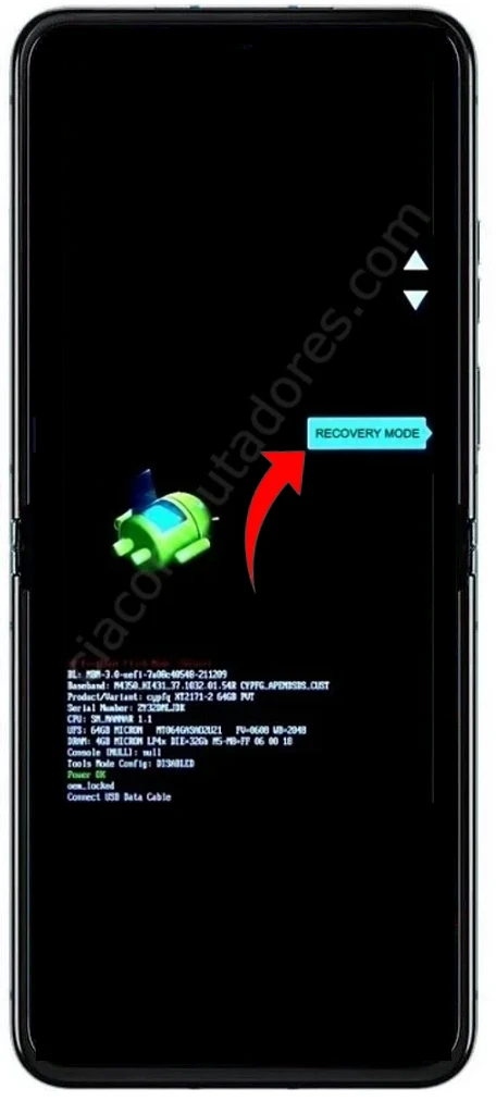 Como formatar Motorola razr 50 pelo modo de recuperação?