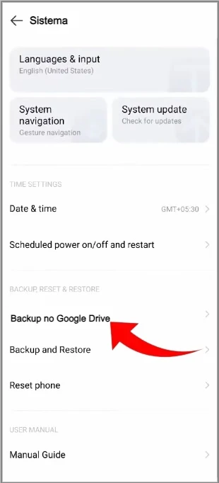 Passos para fazer backup no Infinix Note 40 5G.