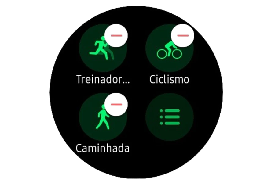 Passos para personalizar seus exercícios no Galaxy Watch 3.