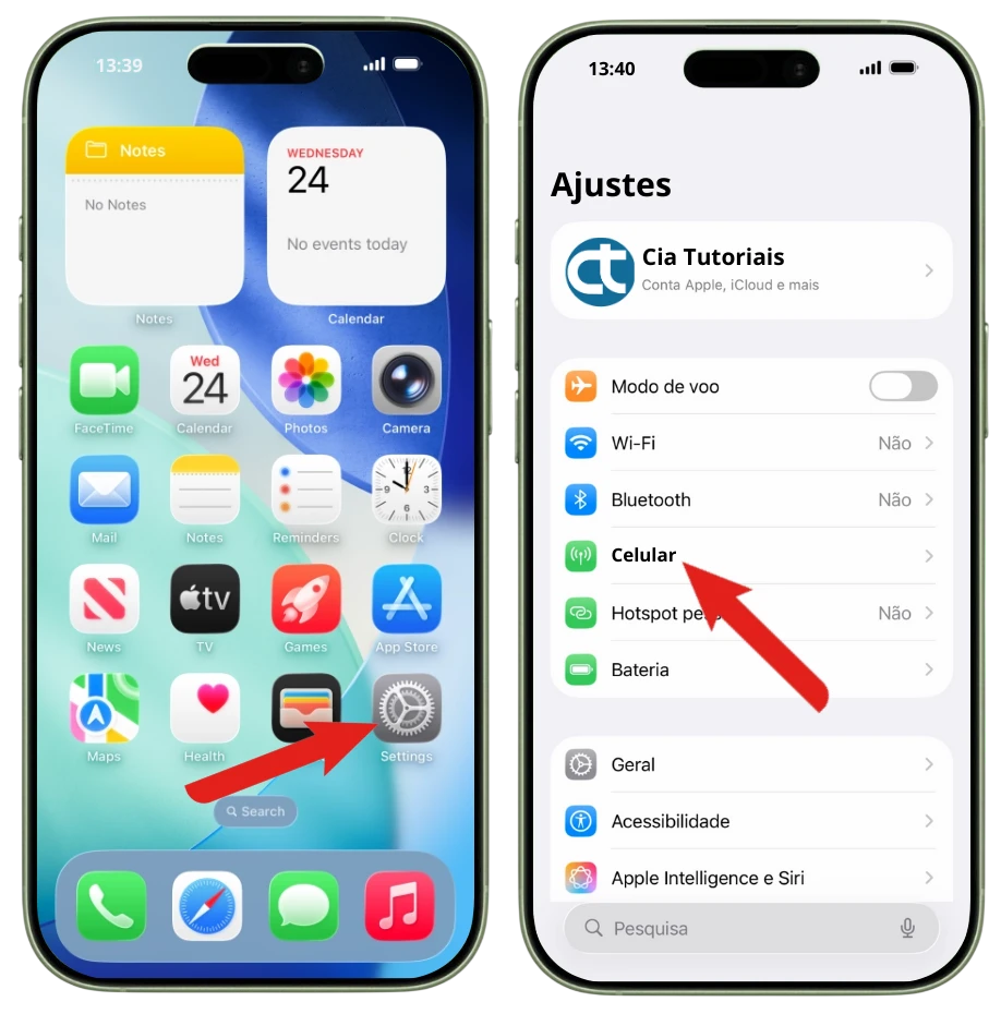Convertendo o SIM físico em eSIM no iPhone 17