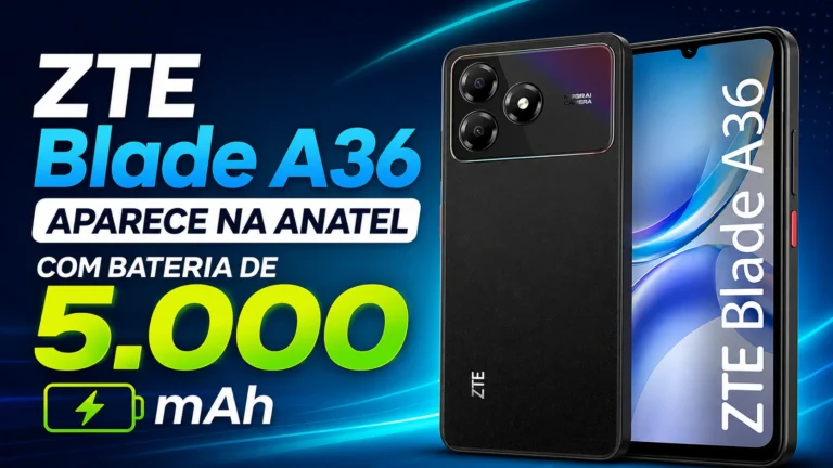 Anatel aprova ZTE Blade A36 com Android 15 e tela de 90 Hz