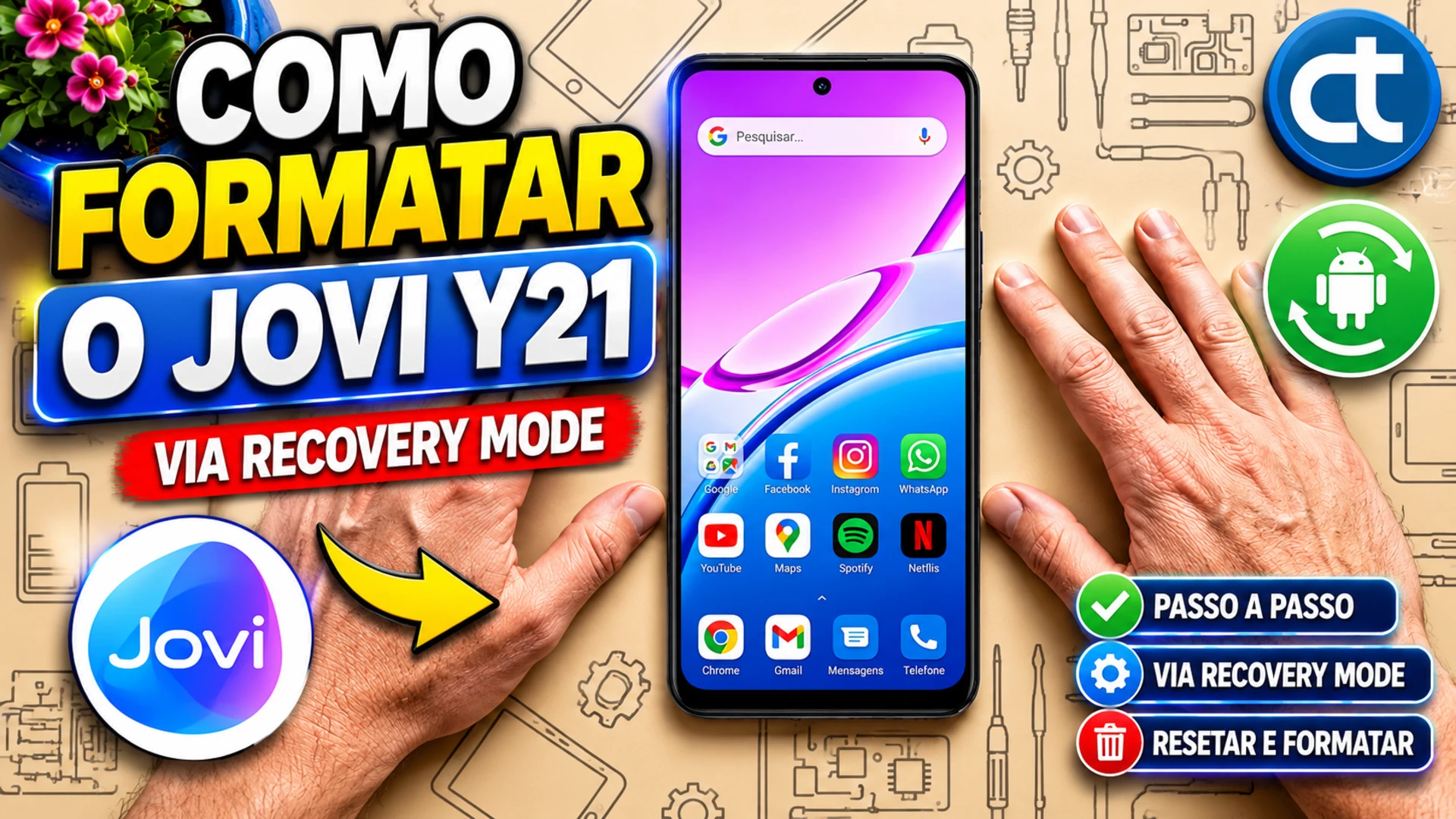 Como formatar JOVI Y21 (via recovery mode)