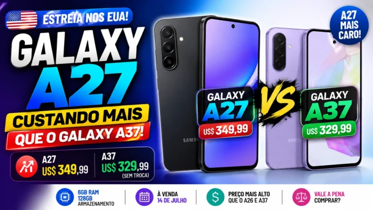 Galaxy A27 5G estreia nos EUA custando mais que o Galaxy A37