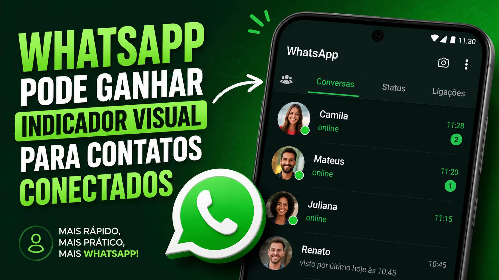 WhatsApp pode ganhar indicador visual para contatos conectados