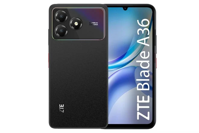 Cameras e tela do ZTE Blade A36.