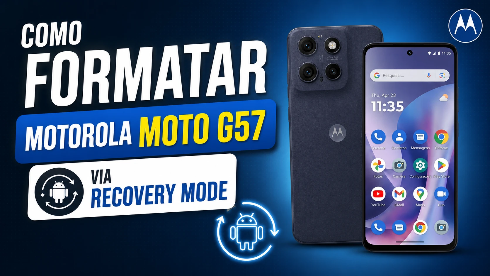 Como formatar o Motorola Moto G57 (modo de recuperação)