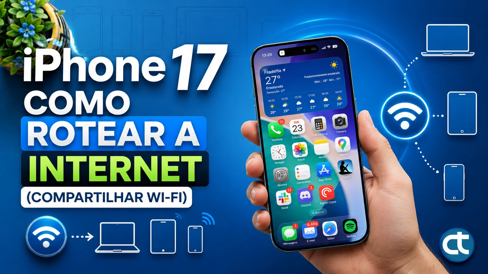 Como rotear a internet no iPhone 17 (Compartilhar Wi-Fi)